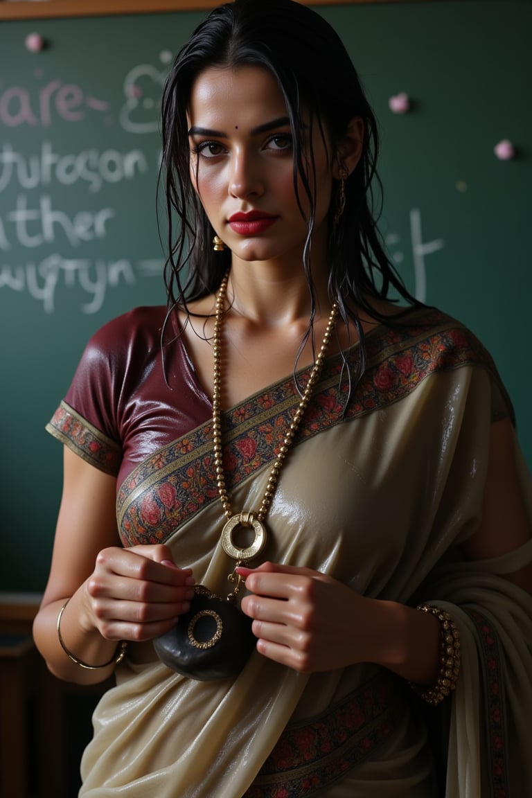 (Wet clothes,  wet hair,  wet skin:14) .

teacher with black board classroom in saree and full sleeve blouse and shawl,Beautiful russian ,Red lips, photo, realistic.

nt.,Wet,covered in oil,covered in mud,wam,wet clothes,pouring oil,wetlook,pouring oil,Fetishwet,Enhanced all,Wetfetish