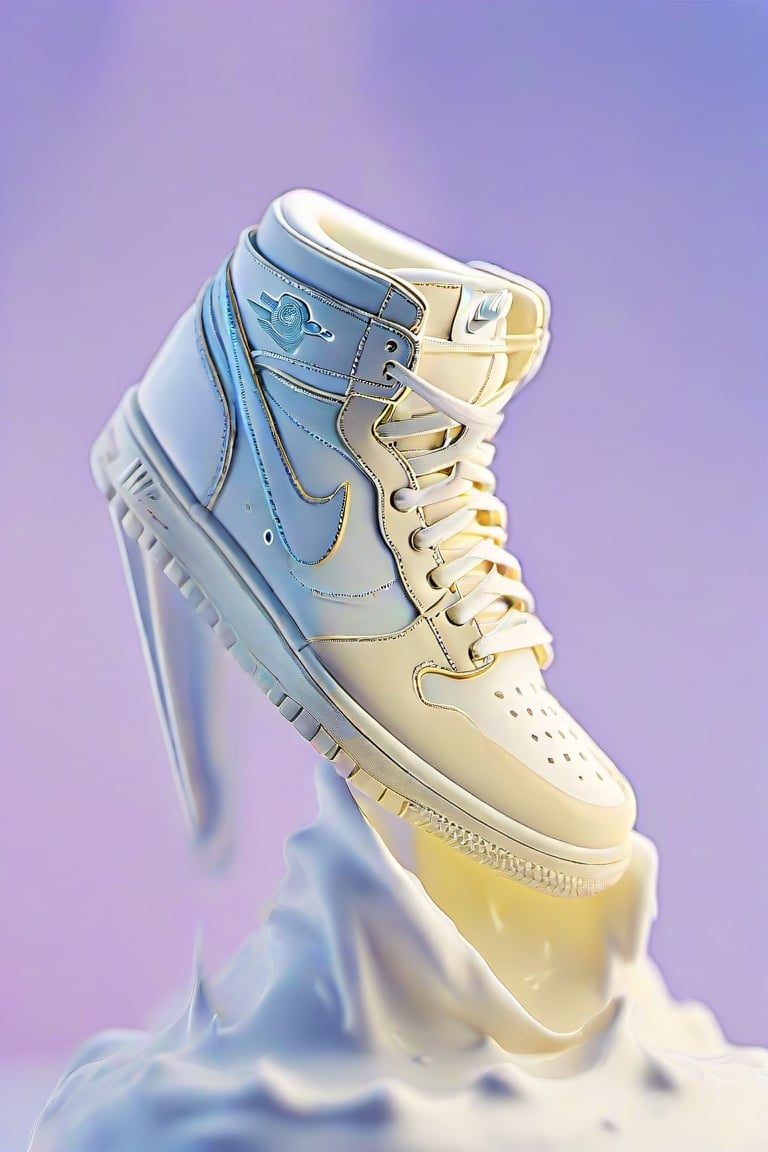 A (extreme closeup:1.6) of one Nike shoe of cream in the paradise of vanilla icecream, (perfect cream:1.6), high detailed, a product photography light, full color, subsurface scattering, slim shape, magic background, colors, volumetric light, 3d, good style, 90's, 8k, HD, product photography, good focus, booth, food focus, no humans, (vanilla cream:1.8), EpicSky, one shoe, 1shoe,