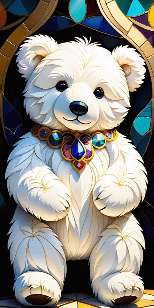 cute and adorable chibi-style white plush fluffy teddy bear,
Art inspired by [James McNeill Whistler | Gustav Klimt | Claude Monet | Rembrandt Harmenszoon van Rijn] in the style of (Art Nouveau, Byzantine Mosaics, chiaroscuro, loose brushwork, vibrant colors, play of light, golden overlays, deliberate detailing, rich drapery, immersive atmospheres, intricate patterns, sensual forms, deep intimacy, intricate textures, dramatic lighting, emotional depth).
complex background, depth of field, vanishing point, extreme view angle,