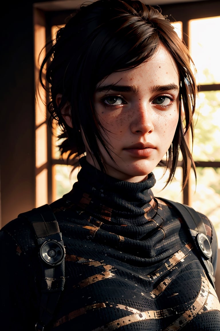 A stunning intricate full color portrait of zaraZof1, wearing a black turtleneck, epic character composition, by Ssunbiki, alessio albi, nina masic, sharp focus, natural lighting, subsurface scattering, f2, 35mm