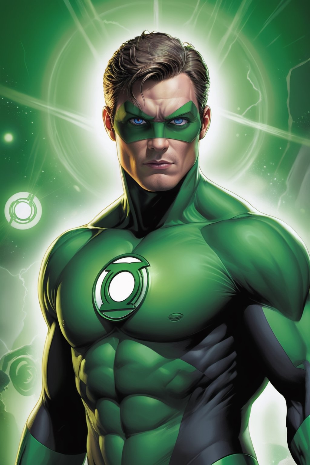 ((green Lantern, alex Ross stile, DC illustration,)) ((full body view.)) (Masterpiece, Best quality), (finely detailed eyes), (finely detailed eyes and detailed face), (Extremely detailed CG, Ultra detailed, Best shadow), Beautiful conceptual illustration, (illustration), (extremely fine and detailed), (Perfect details), (Depth of field),