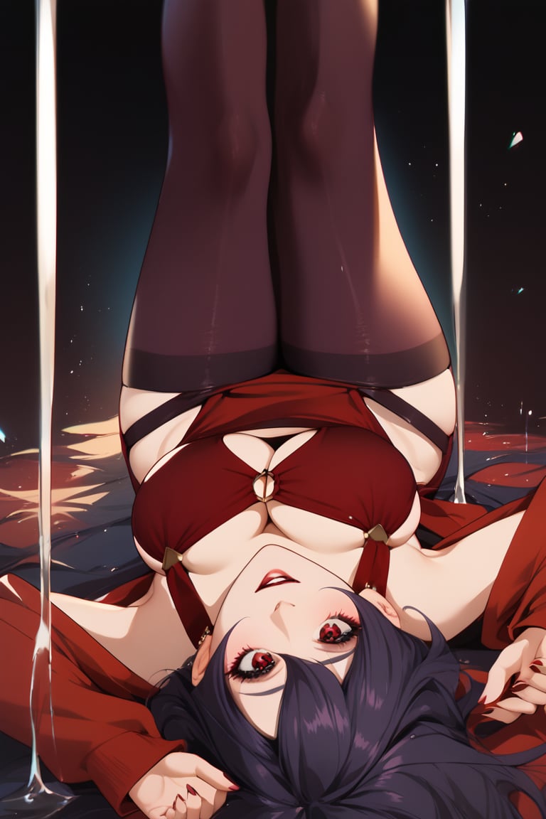 score_9, score_8_up, score_7_up,score_6_up, score_5_up, score_4_up,Fujiko_TSS, red dress, cleavage,garnet eyes,best_legs_up