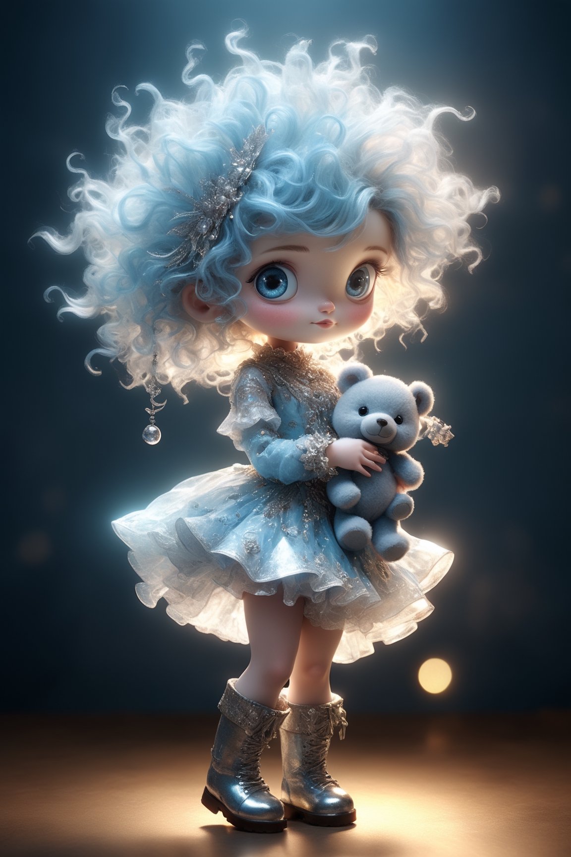 Character portrait of  Max Born, standing on stage, side profile, caricature, chibi, kawaii,3d rendering, octane rendering, volumetric light, victorian fashion, metallic, highly-detailed symmetric face, detailed eyes, ultra sharp, highest quality, art by Anja Millen and George Cruikshank and Bordalo II, smooth, sharp focus, trending on artforum, behance hd, kids story book style, muted colors, watercolor style, dancing sexy woman miniskirt, knee high boots jewelry, make up, light blue eyes, multicolor hair,close eyes, A Ultra realistic, cinematic expression, a stunningly portrait, Cute and adorable christmas child hugging a christmas teddy bear, sweet expression, innocence, tender smile,  long hair, dynamic,  hoarfrost metal lace, christmas theme,  fantasy,  sunlight,  sunbeam, intricate detail,  12k,  front,  cover,  unzoom,  hyperdetailed painting,  luminism,  Bar lighting,  complex,  4k resolution concept art portrait by Greg Rutkowski,  Artgerm,  WLOP,  Alphonse Mucha,  little fusion pojatti realistic,  fractal isometrics details bioluminescens : a stunning realistic photograph, dynamic movement.