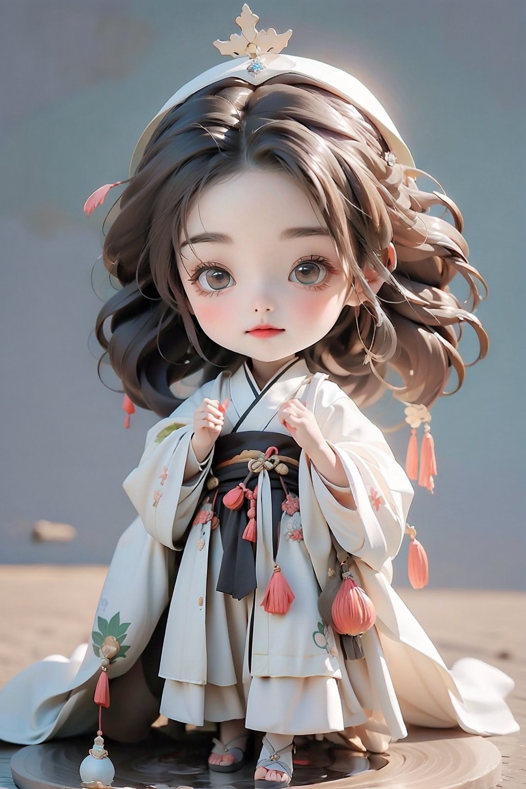 (Masterpiece, ((Chibi)), Best Quality: 1.4), (Detailed Eyes Detailed Pupils Multiple Eyes), (Ambiguous, Desire: 1.2), (Poetic, Comfortable: 1.3),, 1 Girl, ( Full body photo), (Opening: 1.2), the ethnic costume of the Miao people of China, decorated in silver and featuring a whimsical fusion of delicate embroidery, lace and Victorian style elements,
Designed to age over time, the garment consists of a robe-like garment called an "attush," made of intricately woven fabric decorated with intricate geometric patterns. She also wore a 'kaparamip' headband with decorative embroidery. The clothes are rich in brown, red, green and other earth tones, with the cute and dark charm of Gothic Lolita and LinkGirl.