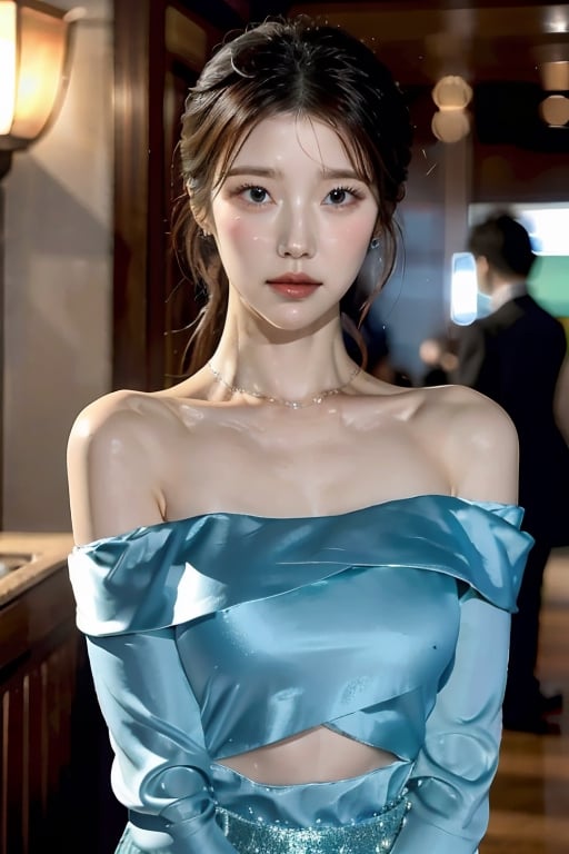 BRAV4 - 아름답고 현실적인 아시아인 브라 - v, Silky flowing hair, Greek dress, luxurious pale blue outfit, aesthetics of the female body, sophisticated, floral elements, detailing, HD, delicate background, seductive, colorful,
