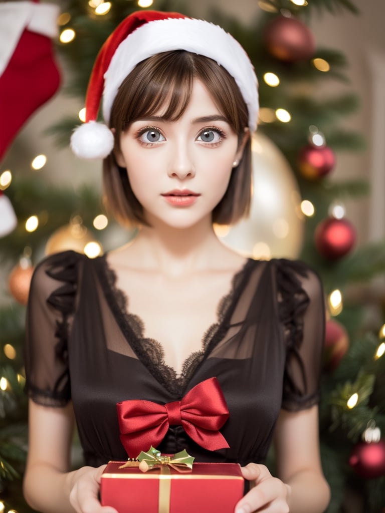 ((Girl 1, 6 years old, Christmas elf)), ((character)), Lori, petite woman, full body, child's body, beautiful shiny body, bangs, ((dark brown hair: 1.3)), high Eyes, (turquoise eyes), small height, big eyes, beautiful girl with delicate details, beautiful and delicate eyes, delicate face, beautiful eyes, beautiful headdress, fireplace, gift box, Christmas stocking, natural light, ((realism: 1.2 )) , dynamic long shot, cinematic lighting, perfectly composed, courtesy of sumic.mic, highly detailed, official art, masterpiece, (highest quality: 1.3), reflections, highly detailed cg unity 8k wallpaper, christmas tree, detailed background, masterpiece, Highest Quality, (Masterpiece), (Highest Quality: 1.4), (Ultra High Resolution:1.2) , (Surreal:1.4), (Realistic:1.2), Highest Quality, High Quality, High Resolution, Enhanced Detail, ((Ultra Short Hair:1.4 )),
((Tareme, moving eyes, big eyes, drooping eyes: 1.2)),((random facial expression)),,random angle,