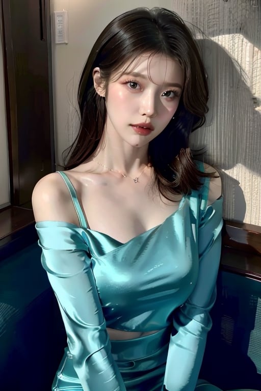 BRAV4 - 아름답고 현실적인 아시아인 브라 - v, Silky flowing hair, Greek dress, luxurious pale blue outfit, aesthetics of the female body, sophisticated, floral elements, detailing, HD, delicate background, seductive, colorful,
