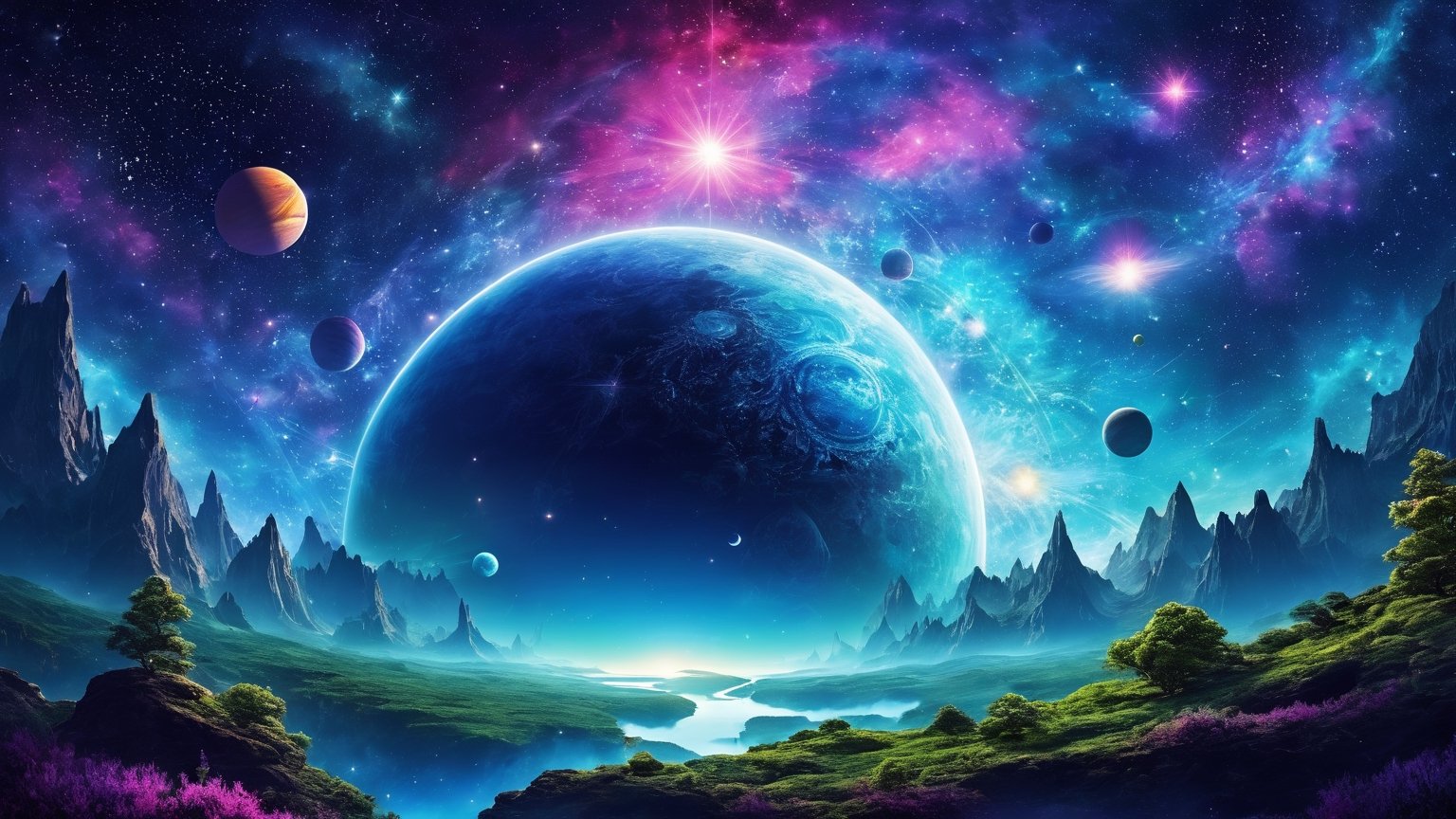 plantets, mystical and magical planets, magical nebula, astral projection