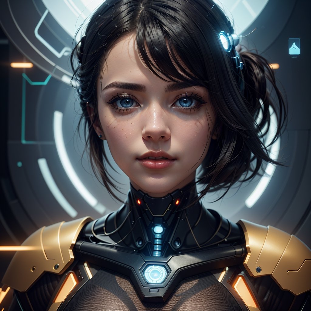 (highres,masterpiece:1.2),ultra-detailed,realistic,physically-based rendering,cyborg woman,electronic systems on-head humanoids,with a detailed brain that you can see,cranial mechanical parts representation,female face,beautiful detailed eyes,beautiful detailed lips,muscle wire,flesh-colored skin,metallic elements,digital interface,glowing circuitry,advanced sensors,high-tech prosthetics,seamless integration,artificial intelligence,technological enhancements,wearable technology,modern aesthetics,bionic enhancements,advanced biotechnology,sleek and futuristic design,blending of human and machine,symbolic representation of human evolution,harmonious coexistence of organic and synthetic components,vivid colors,dynamic lighting