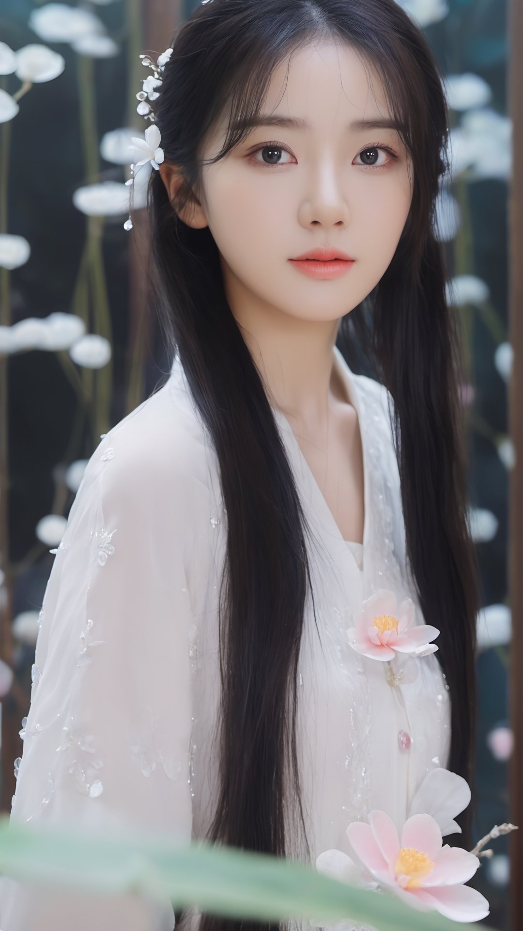 Masterpiece, top quality, official art, highly detailed cg 8k wallpaper, (petals) (detailed face), crystal texture skin, cold pressed, (black long hair), 15 year old Korean high school girl, (full body;1,3), black Eyes, looking at the audience, very delicate and beautiful, water with strong light shining through, (beautiful eyes), very detailed, movie lighting, (beautiful face), beautiful coral in the tropical sea, (original character painting), Very detailed, extremely meticulous, (very detailed and beautiful), beautiful meticulous eyes, (best quality)
,full body, link girl,xxmixgirl