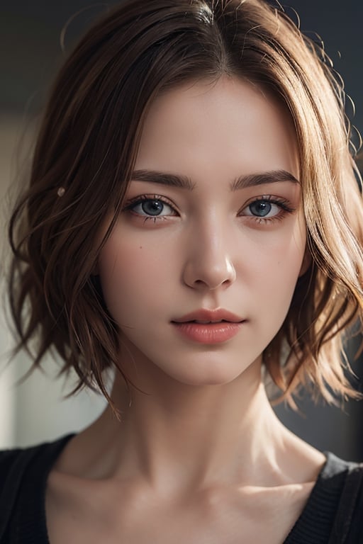 masterpiece, best quality, photorealistic, raw photo, 1girl,  short-hair, detailed skin, pore, low key, natural lighting on one's face, hf_Alexandra_Nagy-20