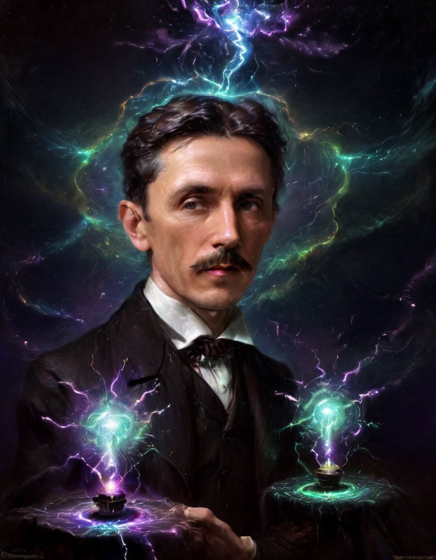 Creating a Portrait of the electricity world by  Nikola Tesla,DonMASKTexXL ,DonMV01dfm4g1c3XL 