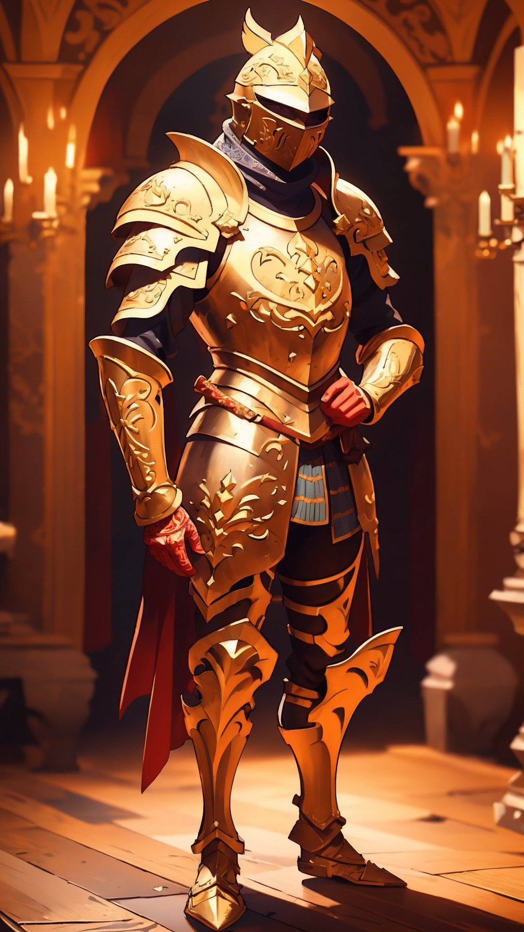(4k), (masterpiece), (best quality),(extremely intricate), (realistic), (sharp focus), (award winning), (cinematic lighting), (extremely detailed), 

A young paladin knight man with short bright yellow blonde hair piercing blue eyes, standing in a royal medieval castle throne room. He is wearing expensive looking  silver armor. He is holding her sword in right hand and his shield is resting on her back. 
He is looking directly in the direction of the throne.

,violet evergarden,EpicSky,medieval armor,l4tex4rmor,vane /(granblue fantasy/),porco_galliard,interior,Building_Egyptian,firemenoutfit