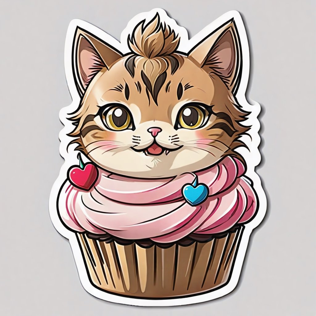 cat, cutie,sticker, cupcake,Leonardo Style