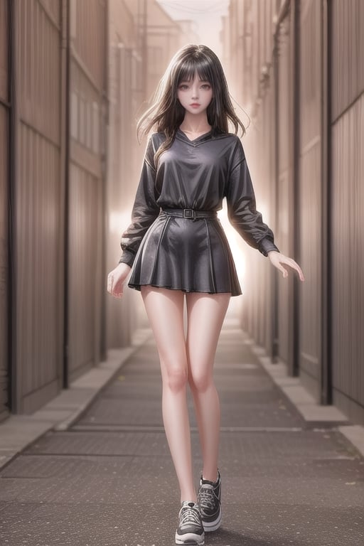 Create an image describes the dream of ai ,comic style,full body,girl,black-hair,<lora:659111690174031528:1.0>