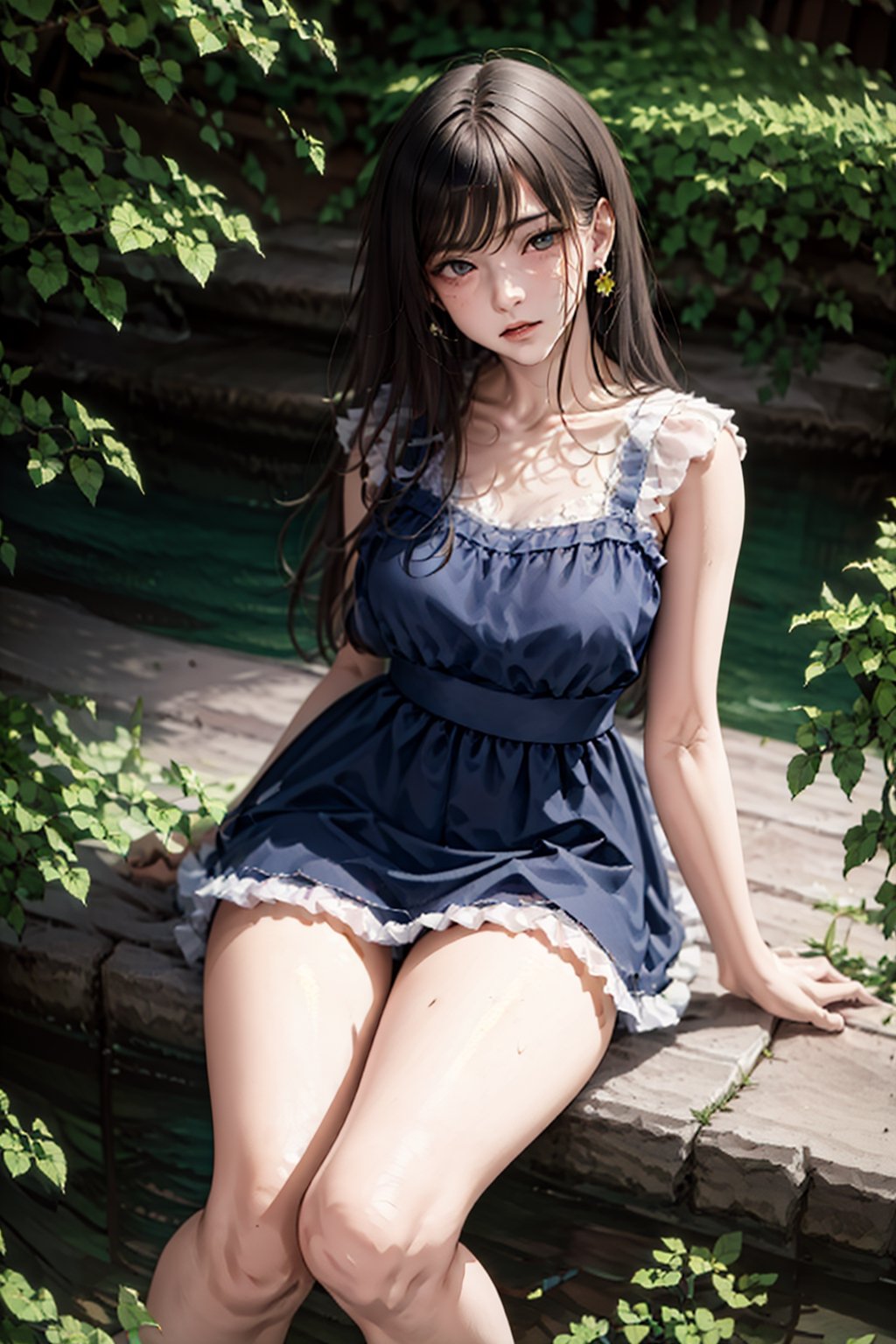  8k,masterpiece,best quality,long-haired girl with brown hair, 20 years old,realistic face,city scape, miniskirt, Angry face,sleeveless shirt,twisted torso, in 8K resolution, in a realistic setting, full body shot, with a realistic background, cinematic , chullout mix,lighting,browneyes,Multiple_earrings,high_tops,little_beatiful_girl