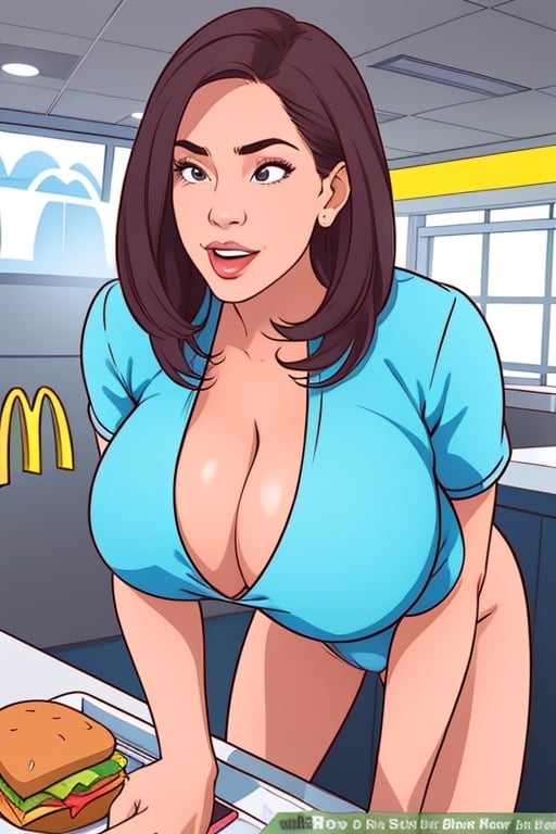 WikiHow, how to fuck a latina's big tits in a McDonald's, titjob, big cock between boobs, male_pov