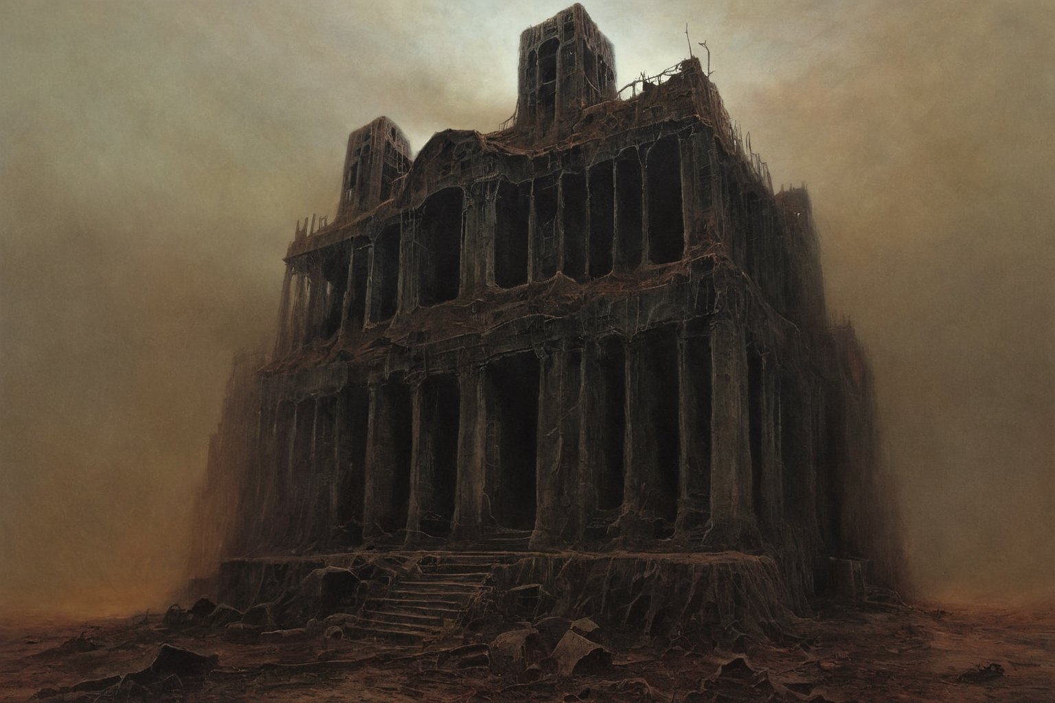 Abandoned house, tattered sofa, death, horror, Thai elements, dark scene, 8k, reality, hyperdetail, digital artwork by Beksinski