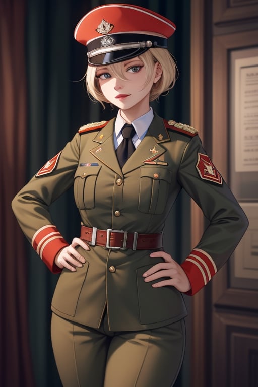 there are many Russian women in military uniforms with a neckline