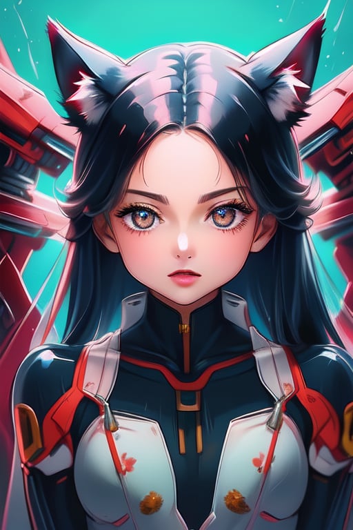 A charmingly juxtaposed image of a cutie girl's face on the Gundam RX72, fox ears captures attention with its unique blend of charm and futuristic style. The adorable dog features, complete with floppy ears and soulful eyes, stand out against the sleek, mechanical design of the suit. This exquisitely detailed painting radiates whimsy and precision, showcasing the artist's skill in merging contrasting elements seamlessly. A delightful and high-quality piece that combines nostalgia with a touch of playfulness, it invites viewers to imagine a world where man and canine coexist in perfect harmony.rClr