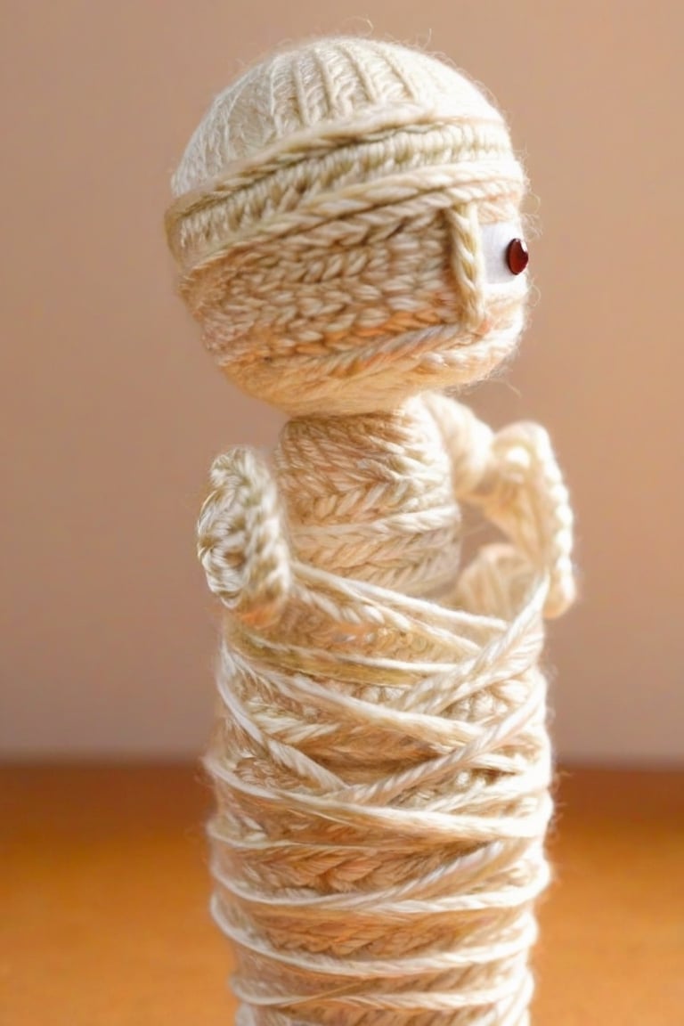 A mummy made of crochet