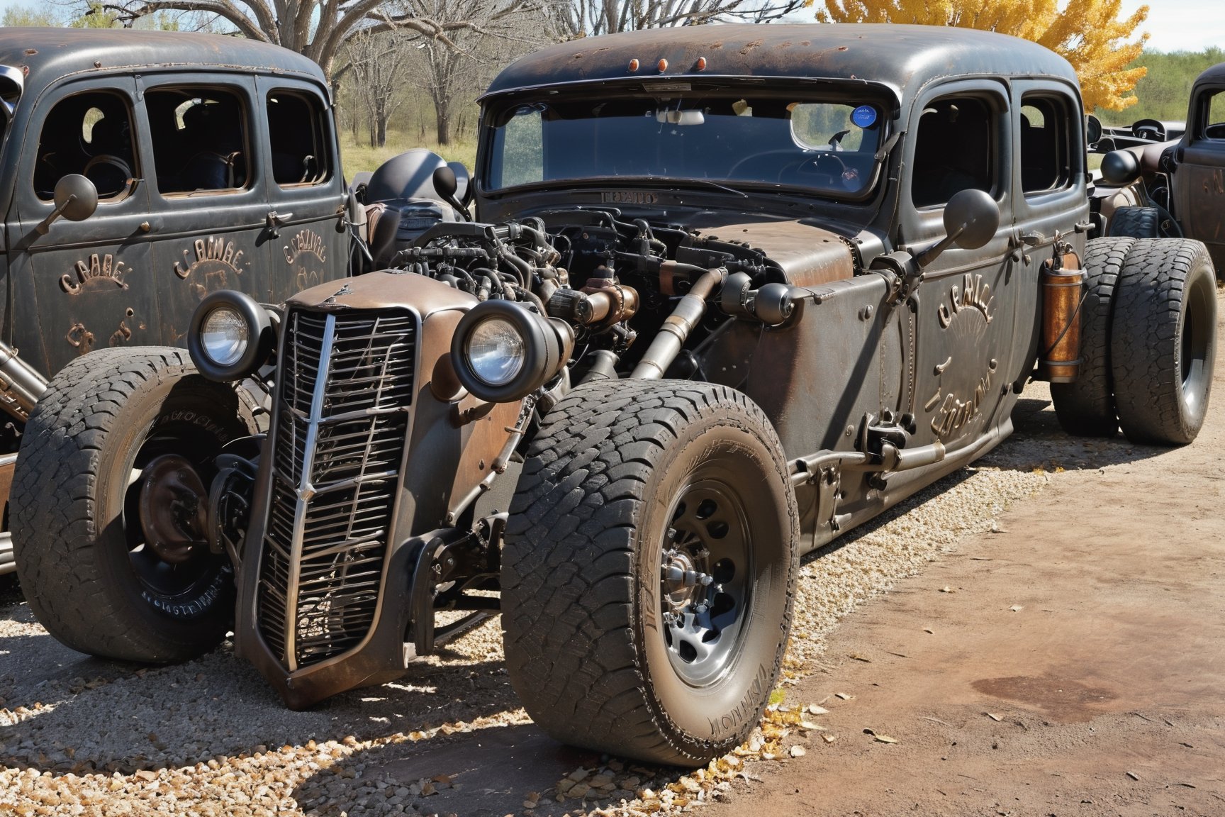 A limousine, completely rusty,more detail XL,rat_rod