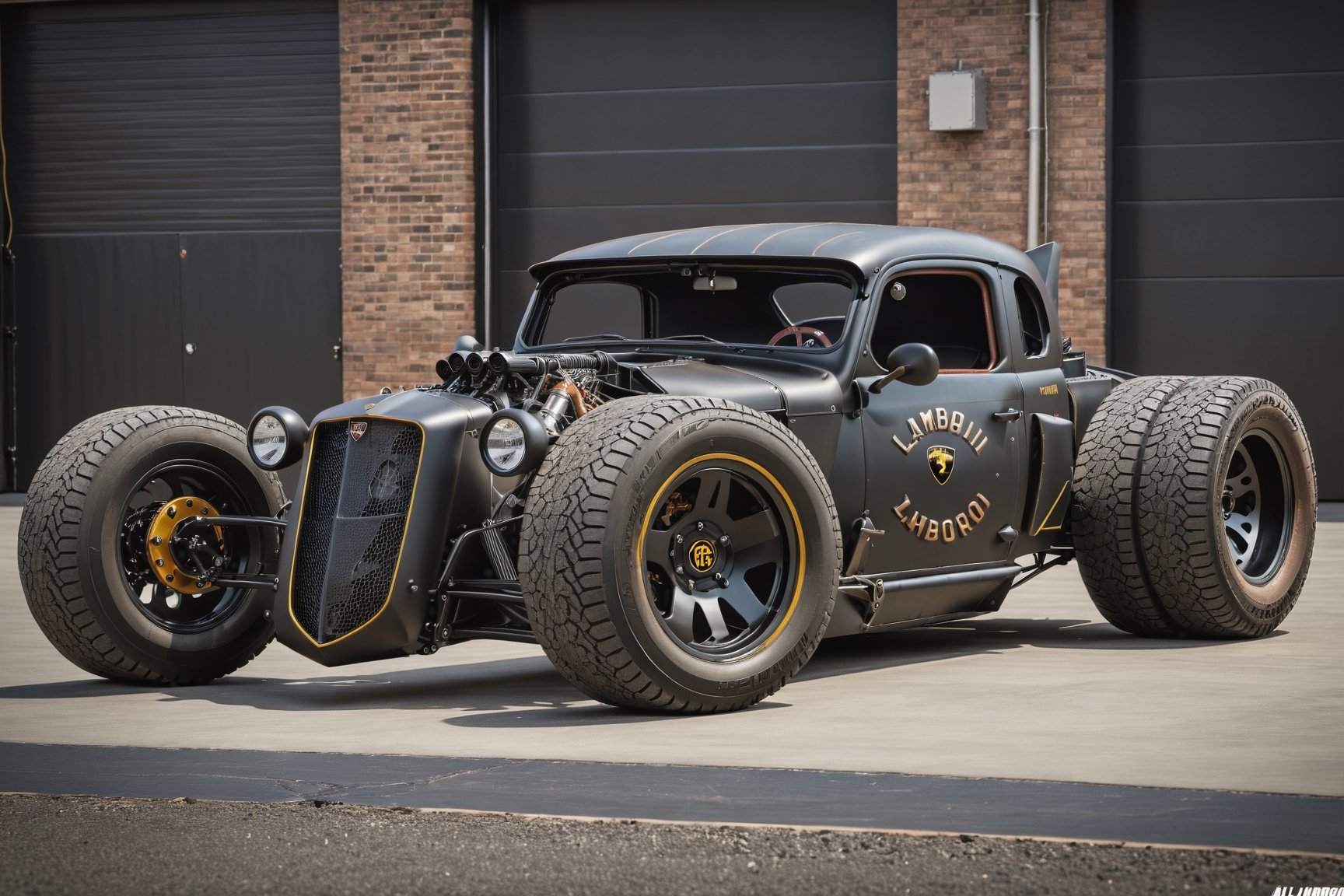 A Lamborghini 2020 rat rod style,more detail XL,rat_rod