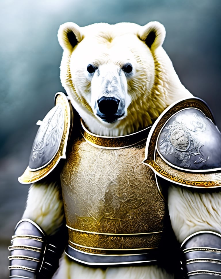 polar bear,crop top,plate armor,