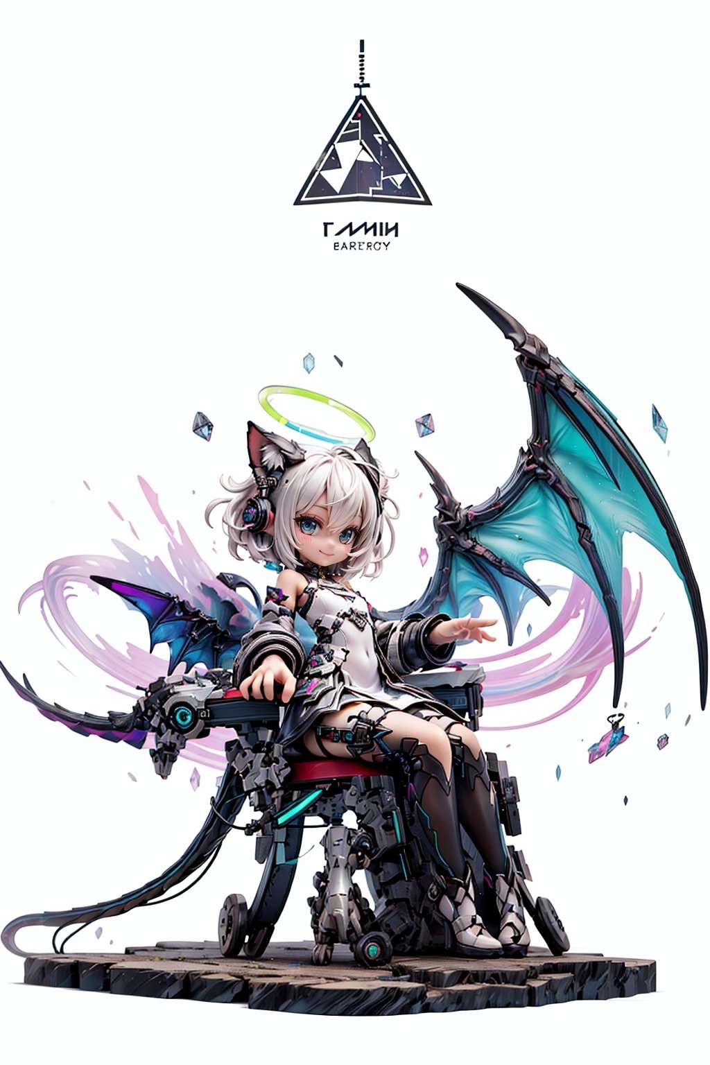 (white background:1.5), 1 girl, mid shot, full body, (succubus:1.2), (Lilith:1.2), (1 girl:1.2), solo, (short white hair:1.2) , (refreshing eyes:1.1) ,(crazy smile:0.8), (flat chest), (dress), (glitch digital glowing wings), (full body:1.0), (beautiful detailed eyes:1.0), (detailed face:1.0), (sitting on a throne), (one hand on hip:1.2) ,looking at you, /////////////////////////// ////////////////////////// ///////////////////////// psychedelic art, glitch art, abstract art, concept art,(point_color:1.4),(RGB Splitting:1.3),(god rays), (extremely detailed light), (science_fiction:1.2), (trippy:1.2),(colorful ink ), (floating colorful ink droplet ), (triangle shape:1.3), (Lilith of night:1.3), (gradient_background:1.1),(glitch background),( digital halo:1.2),(fluorescent graffiti :1.2),(neon light:1.2), (glowstick:1.2), (floating triangle glass fragments:1.2)
,Realism,cat ear,Rabbit ear,wrenchsmechs,dragon ear