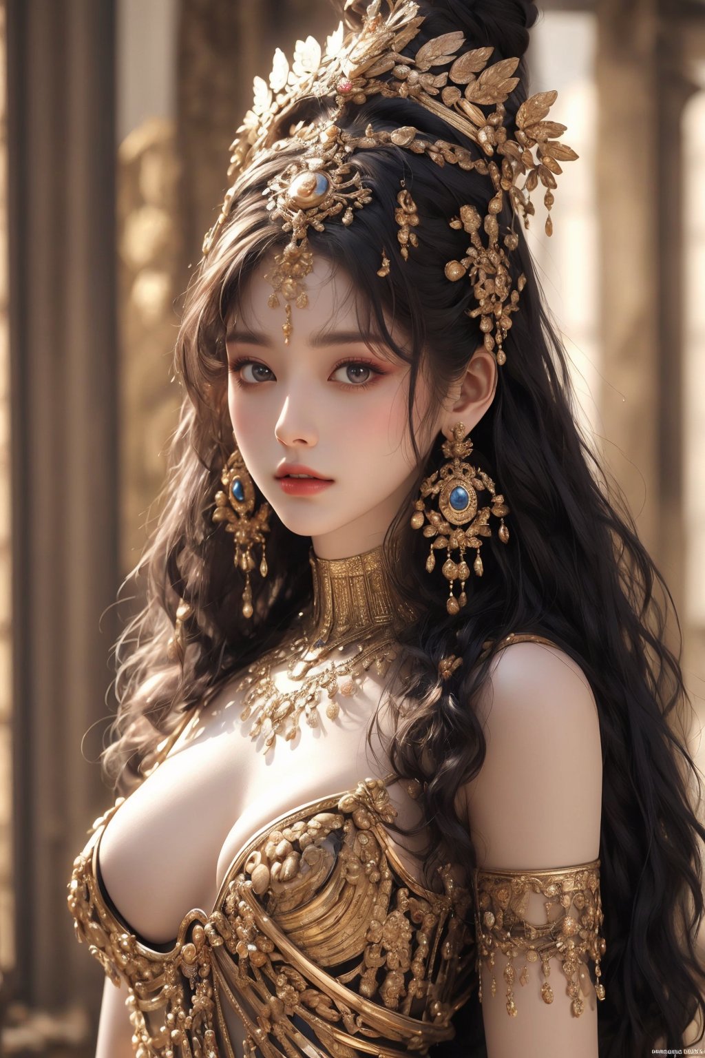 Egyptian queen, busty and sexy girl, 8k, masterpiece, ultra-realistic, best quality, high resolution, high definition,DP,egyptian