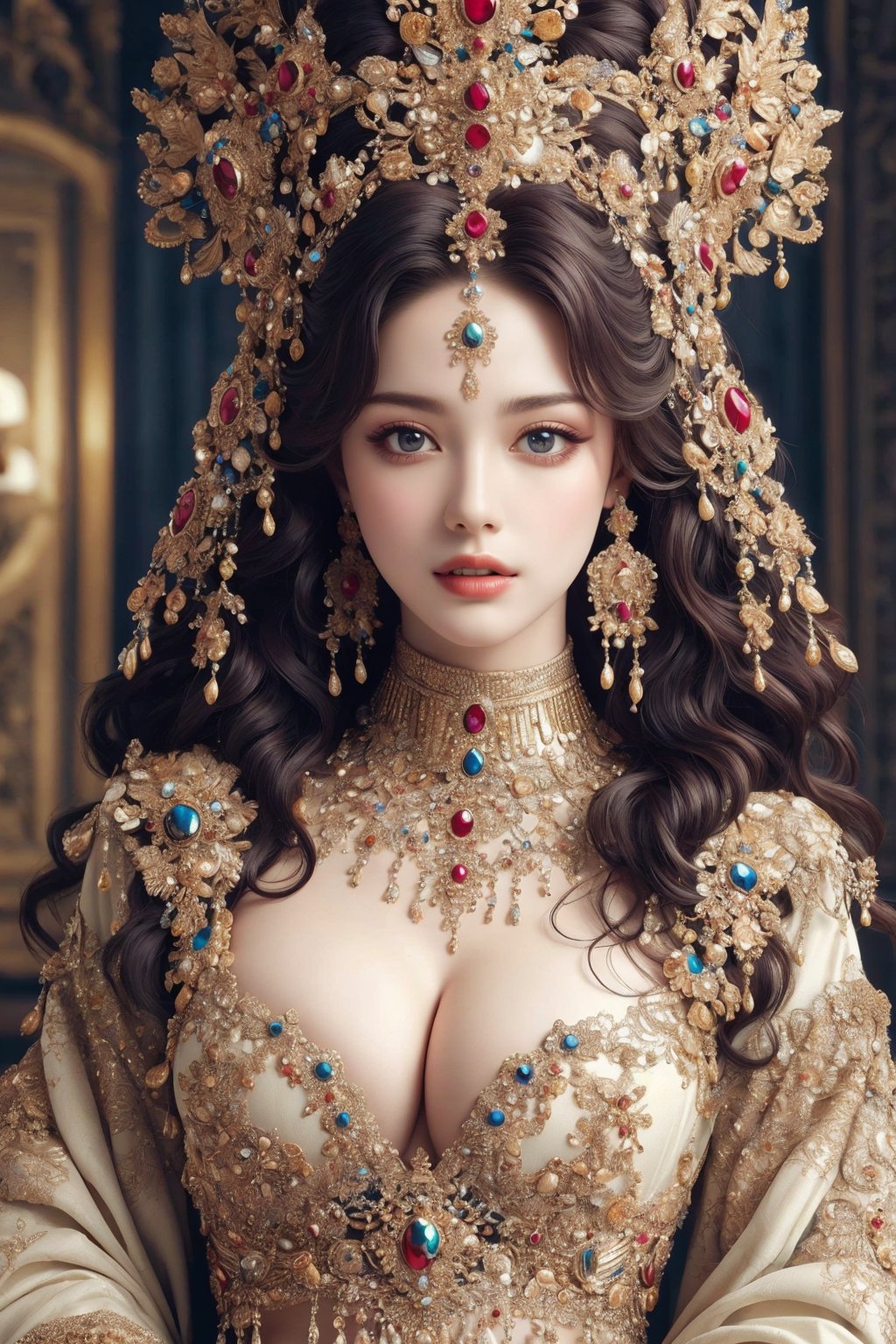 Egyptian queen, busty and sexy girl, 8k, masterpiece, ultra-realistic, best quality, high resolution, high definition,egyptian