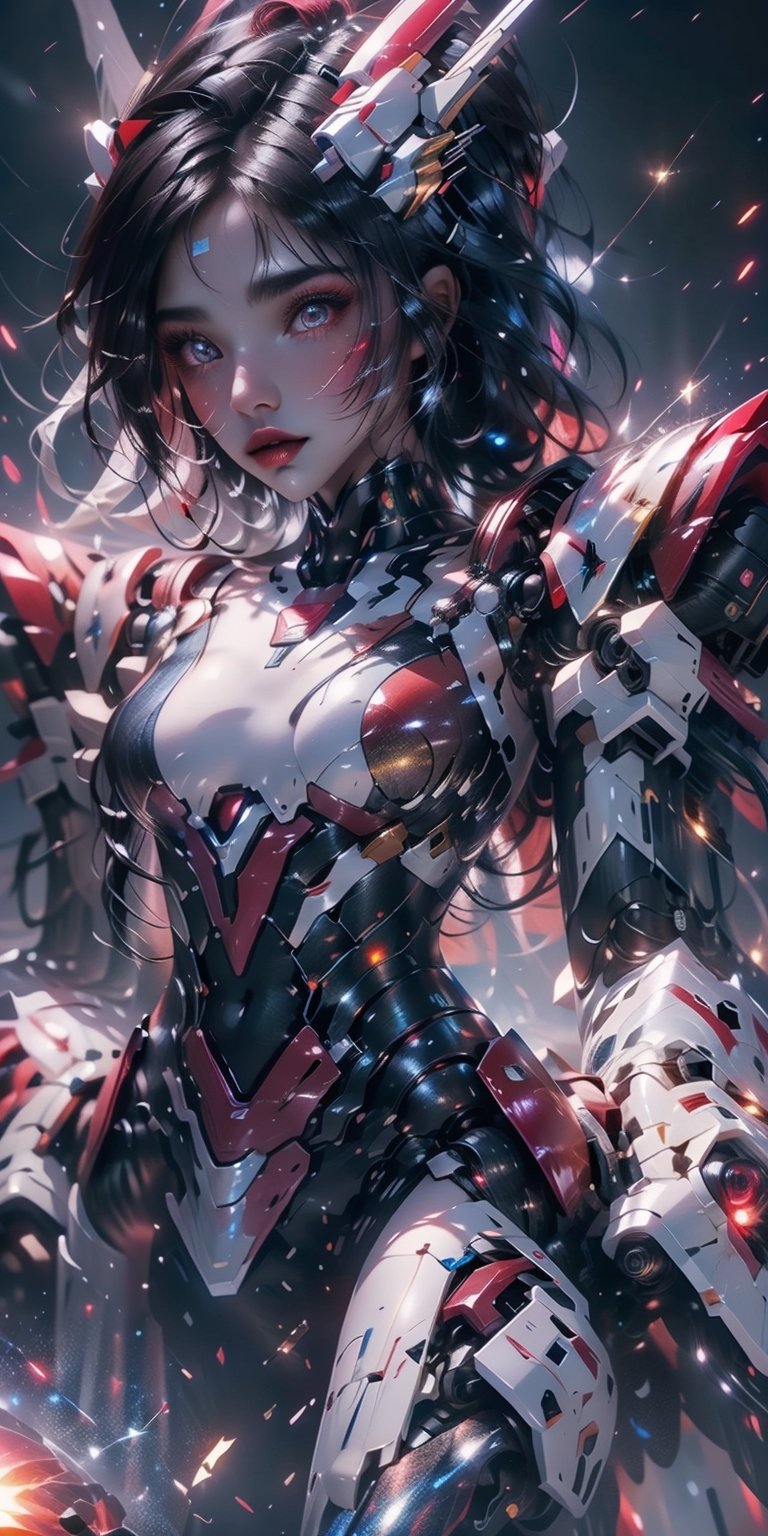 concept mecha girl dark hair in dark red firing ambient cyberpunk reds glow eyes blue electrick sparks
high res, high quality, skinny, photorealistic, realistic, ((masterpiece)), ,photostudio, aesthetic,mecha,hightech_robotics,glitter,High detailed ,z1l4