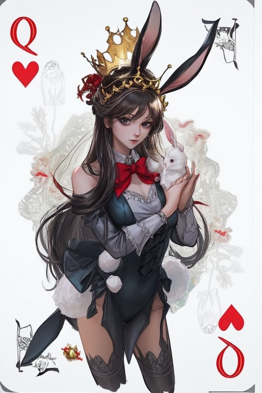 Queen of hearts and rabbits, must have a crown, must have rabbits, must be based on the Image2Image style