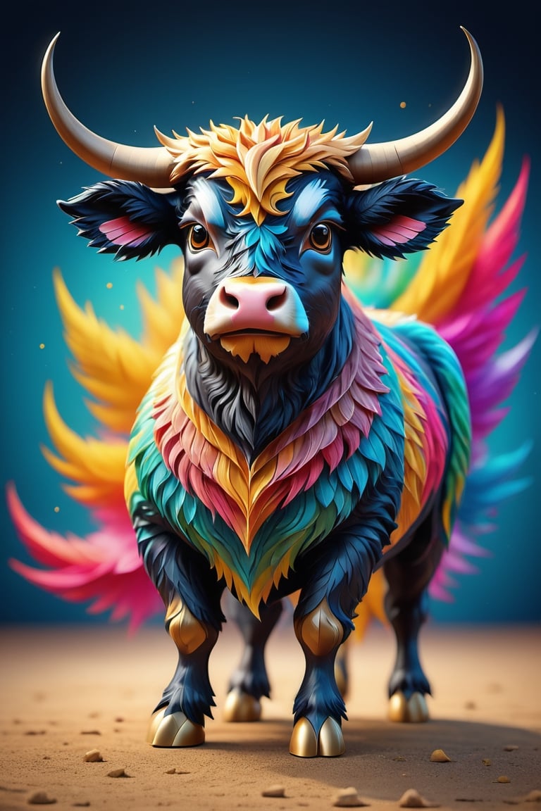 (full body) intricate coloring, vector graphic logo design of a bull, 3-6-9 pattern, art and mathematics fusion, high resolution, kawaii, cute, Elegant, subtle gradient, sophisticated, muted color scheme, hyper detailed, trending at artstation, sharp focus, studio photography, highly detailed, centered, bright pastel color, solid dark background, made with adobe illustrator, movie still, Leonardo Style, 3d style ,3d style,photo r3al