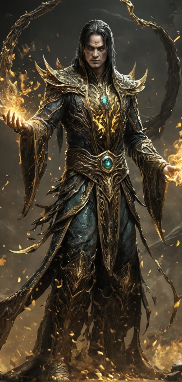 (extremely detailed 8k wallpaper), a medium full body photo of shang tsung of mortal kombat,intricate, highly detailed, dramatic, in Shang tsung costume,casting a spell