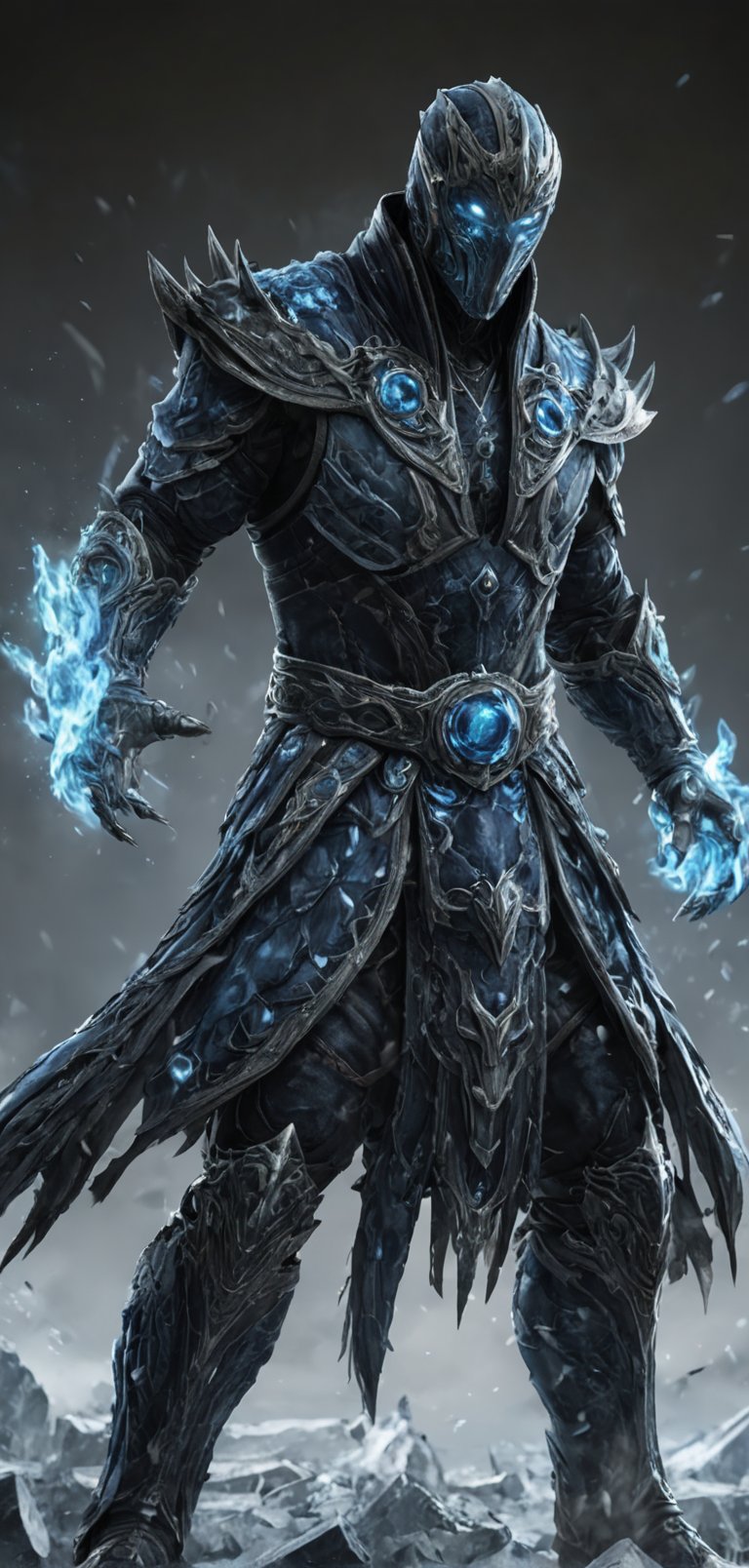 (extremely detailed 8k wallpaper), a medium full body photo of sub zero of mortal kombat,intricate, highly detailed, dramatic, in subzero costume, ready for a fight,ice all around him