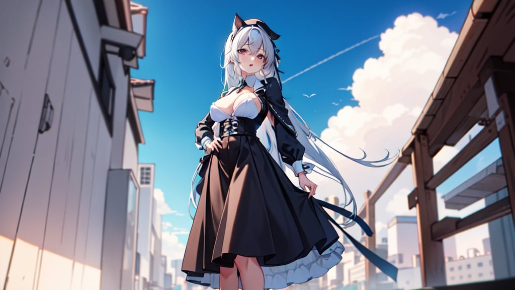 background_sky,full_body,fully_dressed,D-cup,1_girl