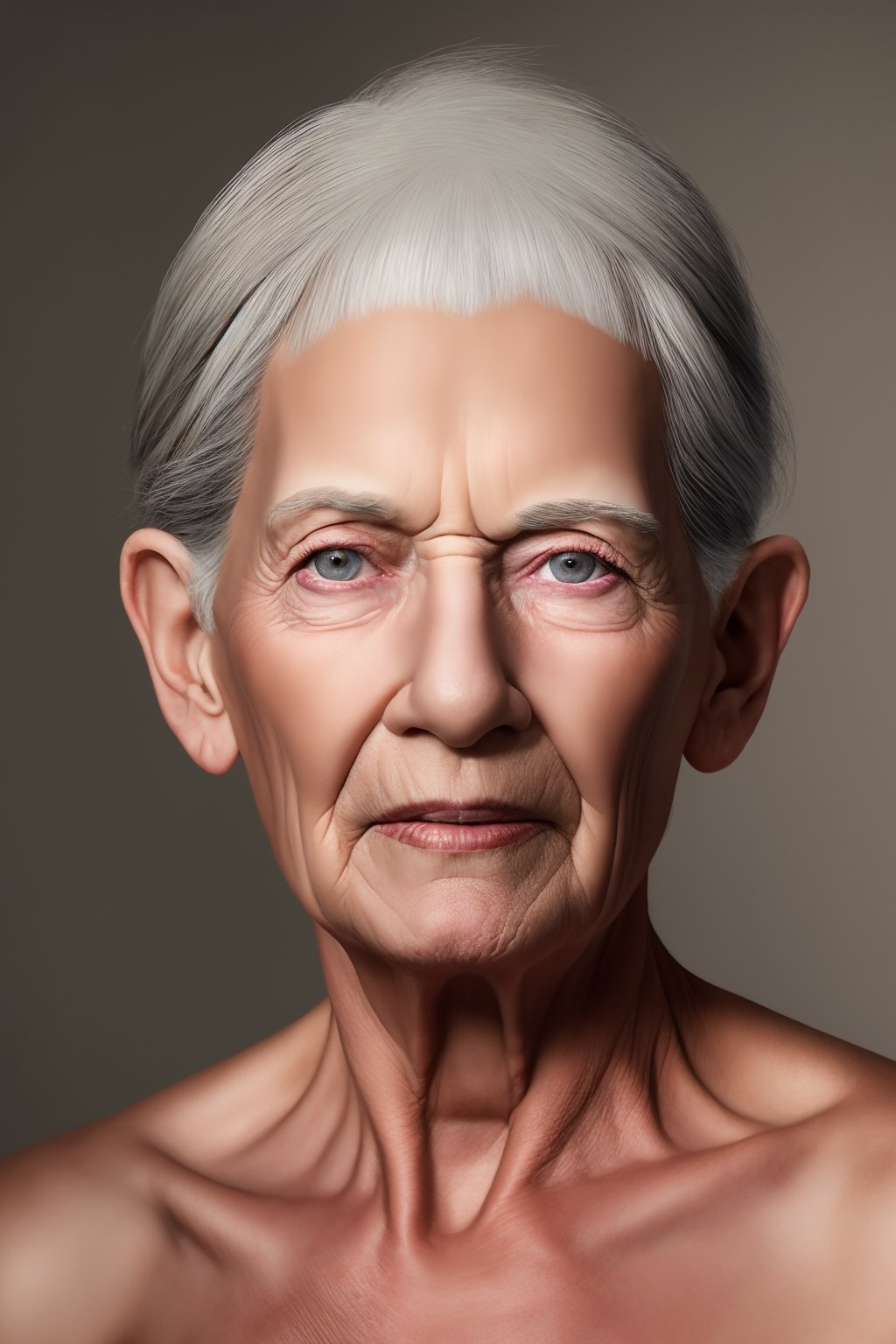 8K RAW, masterpiece, (hyper-realistic, elder beauty, 80yo:1.5), full body, wrinkled skin, detail eyes, eyes, naked, nude, seductive,1 girl,masterpiece,incredibly absurdres,photorealistic