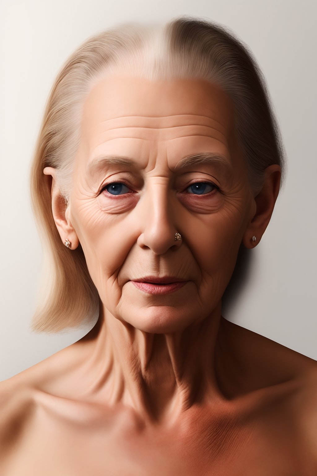 8K RAW, masterpiece, (hyper-realistic, old beauty, 80yo:1.5), detail eyes, eyes, naked, nude, seductive,1 girl,masterpiece,incredibly absurdres,photorealistic