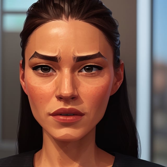 full format portrait of a random actor, realistic skin, photorealistic, stylized facial features, in the style of the cycle frontier, Meybis Ruiz Cruz, MRC, SAM YANG, More Detail, photorealistic, 3DMM, SimplyPaint, ,Extremely Realistic