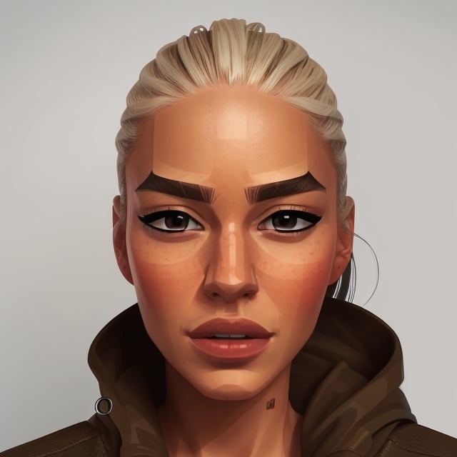 full format portrait of a random actor, realistic skin, photorealistic, stylized facial features, in the style of the cycle frontier, Meybis Ruiz Cruz, MRC, SAM YANG, More Detail, photorealistic, 3DMM, SimplyPaint, ,Extremely Realistic