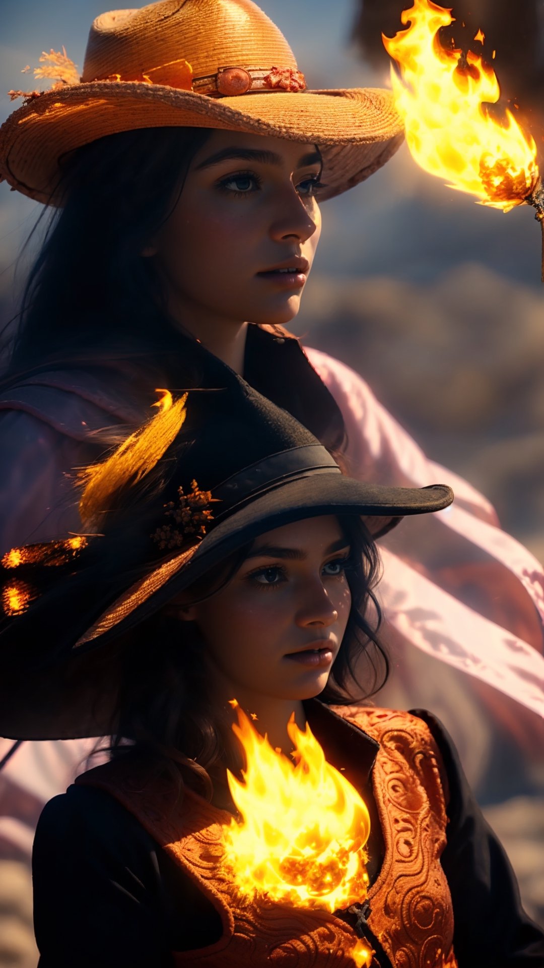 1 girl,{{Floating Fire Magic Spell and a burst of flam}},book,looking at viewer,close-up, cowboy shot,cinematic lighting, volume lighting, light particlestachie,dynamic angle ,ray tracing,, best quality, amazing quality, very aesthetic, absurdres