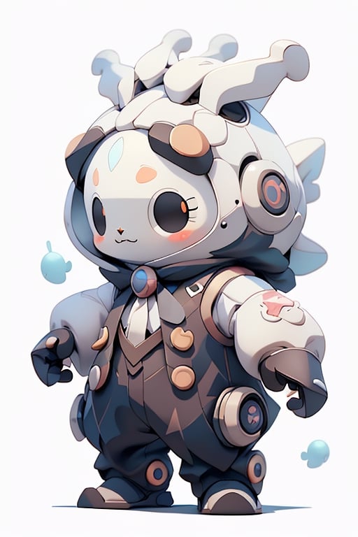 cartoon drogen wear black waistcoat, centered, full body, no_humans, Depth of field, ((white-background, empty background)), (kawaii:1.3), (anime:1.4), cute, round eyes, (Best quality, masterpiece:1.2), design, mascot concept, inspiration, straight line, perfect hands, 2D