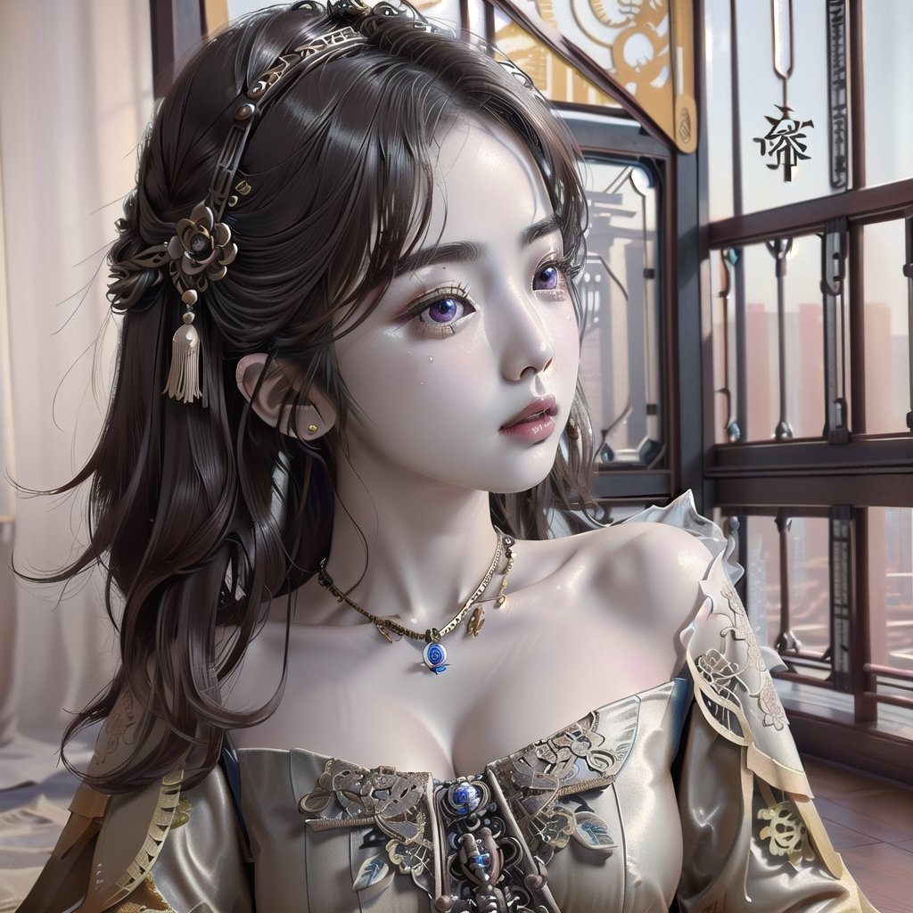 Steampunk, Analog Photography, Extremely Detailed, Surreal, Unreal Engine, Intricate Detail, Very Beautiful, Stunning, Intricate Detail, Surreal, Intricate Detail, Highly Detailed, Wide Depth of Field, Chinese Girl, XXX Boobs,Natural expression, clear hair, super delicate facial features