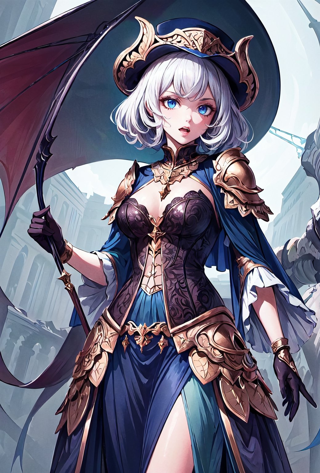 Highly detailed, High Quality, Masterpiece, beautiful, Amira, Hat, 1girl, 
Amira, (rage of bahamut), 