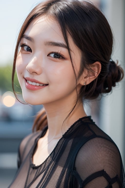 24 year old korean girl, beautiful face, smile