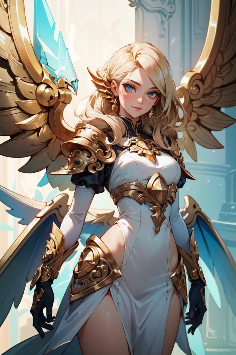 (masterpiece, best quality:1.4), [[smirk]], (beautiful, perfect, detailed, surreal, intricate, aesthetic:1.2), 
(Kayle:1.3) full body portrait, cowboy_shot 