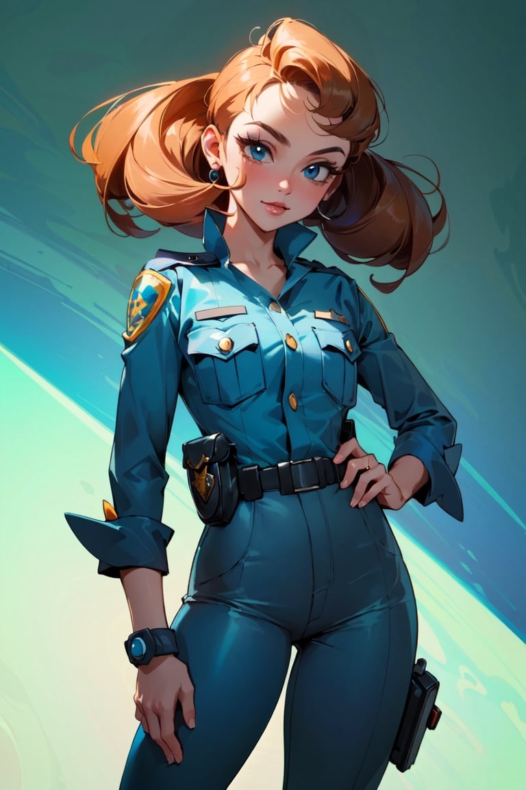 (masterpiece, best quality:1.4), [[smirk]], (beautiful, perfect, detailed, surreal, intricate, aesthetic:1.2), 
(Officer Jenny:1.3) pokemon full body portrait, cowboy_shot 