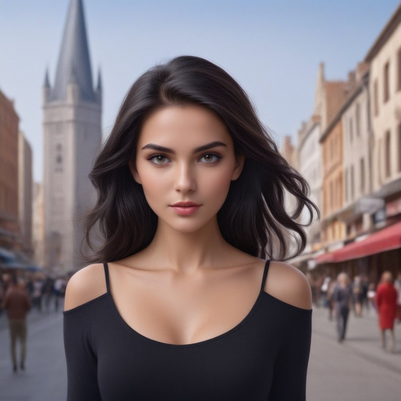 ((Ultra-Detailed)) portrait of a girl (wearing a witchhat:1.3),spanish girl,standing in a busy shoppping street,1 girl,20yo,detailed exquisite face,soft shiny skin,playful smirks,detailed pretty eyes,glossy lips 
BREAK
(backdrop:ultra-detailed shopping street in a big city,people,cars,blue sky,cloud)
BREAK 
(sharp focus,high contrast),studio photo,trending on artstation,(ultra-realistic,Super-detailed,intricate details,HDR,8K),chiaroscuro lighting,vibrant colors,by Karol Bak,Antonio Lopez,Gustav Klimt and Hayao Miyazaki,
inkycapwitchyhat,real_booster,photo_b00ster,art_booster,ani_booster