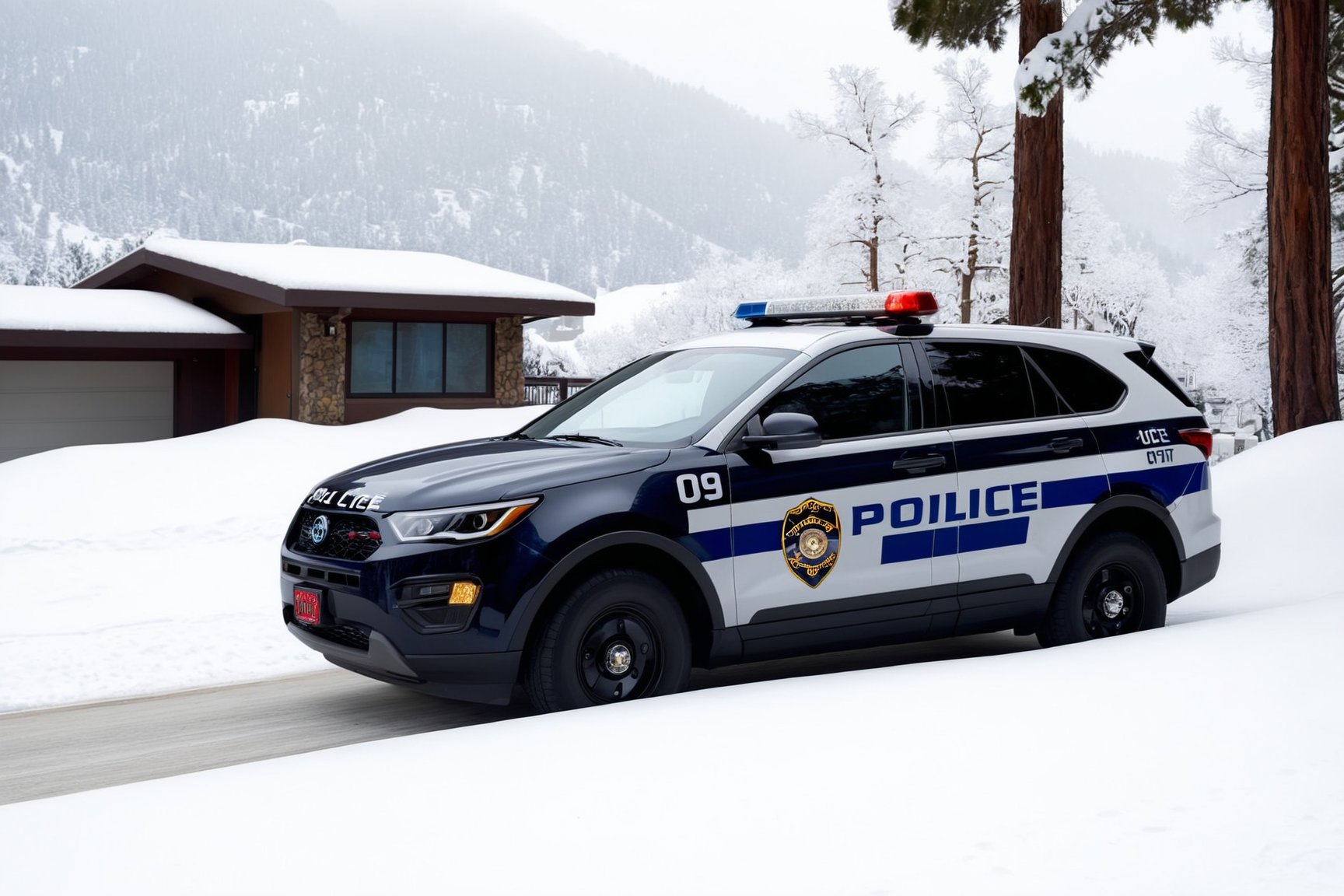 Hyper-Realistic photo of a beautiful LAPD police officer in a winter resort,20yo,1girl,solo,LAPD police uniform,cap,detailed exquisite face,soft shiny skin,smile,looking at viewer,Kristen Stewart lookalike,cap,sunglasses,fullbody:1.3
BREAK
backdrop:winter resort center,snow,road,police car,tree,[cluttered maximalism]
BREAK
settings: (rule of thirds1.3),perfect composition,studio photo,trending on artstation,depth of perspective,(Masterpiece,Best quality,32k,UHD:1.4),(sharp focus,high contrast,HDR,hyper-detailed,intricate details,ultra-realistic,kodachrome 800:1.3),(cinematic lighting:1.3),(by Karol Bak$,Alessandro Pautasso$,Gustav Klimt$ and Hayao Miyazaki$:1.3),art_booster,photo_b00ster, real_booster,w1nter res0rt